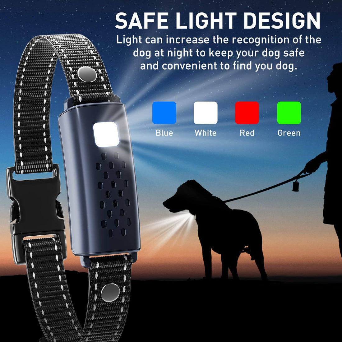 GloPawControl™ – 4000FT Remote Dog Training Collar with Flash Light