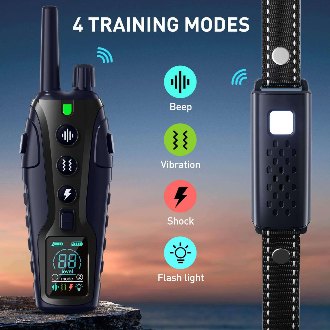 GloPawControl™ – 4000FT Remote Dog Training Collar with Flash Light